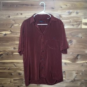 Bertone Germany Button Down Short Sleeve Burgandy